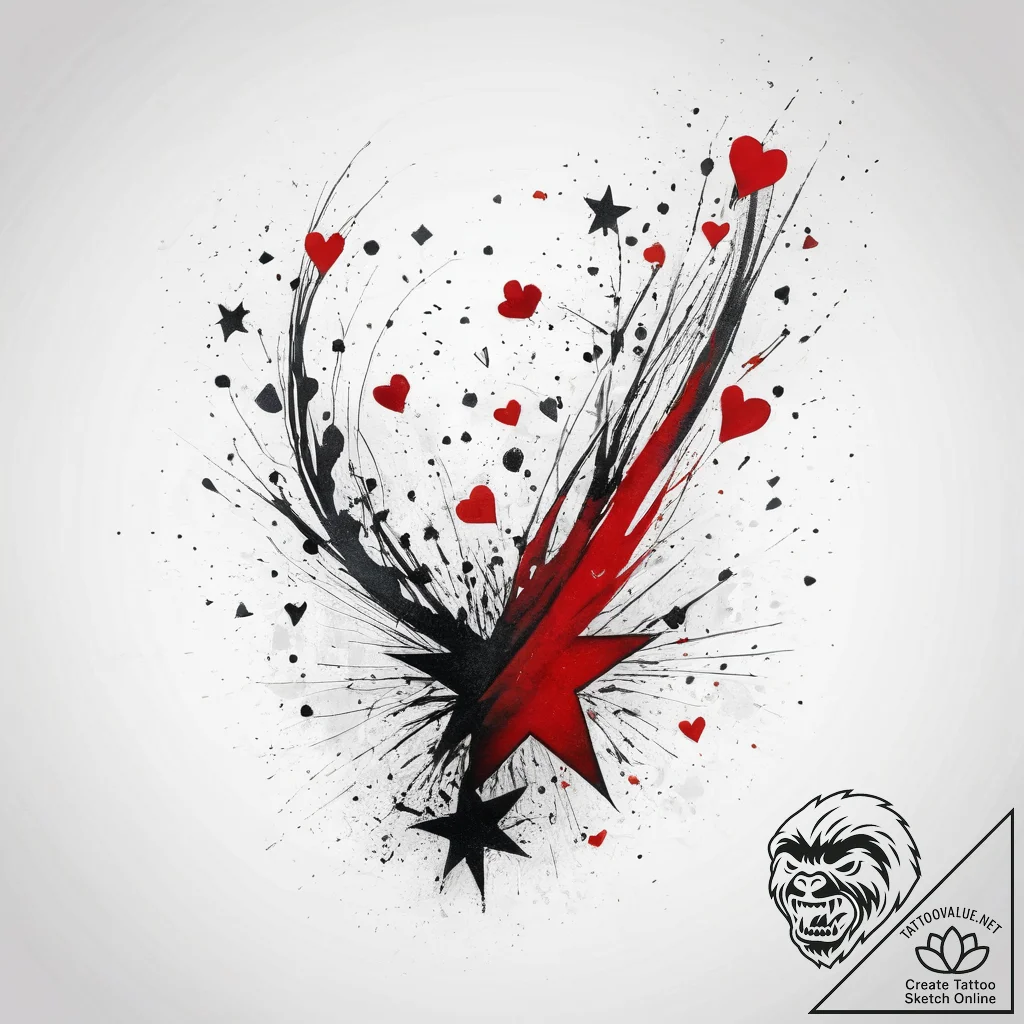 Tattoo sketch a shooting star leaving a trail... - tattoo sketch (№1753765588_0, 29.07.2025 05:06) — tattoovalue.net