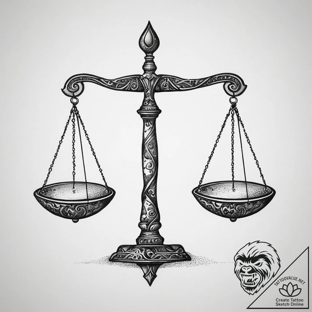 Tattoo sketch "i balance" text for libra, wit... - tattoo sketch (№1753766566_0, 29.07.2025 05:22) — tattoovalue.net