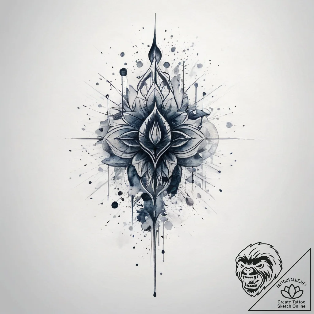 A watercolor splash effect - tattoo sketch (№1753767543_0, 29.07.2025 05:39) — tattoovalue.net