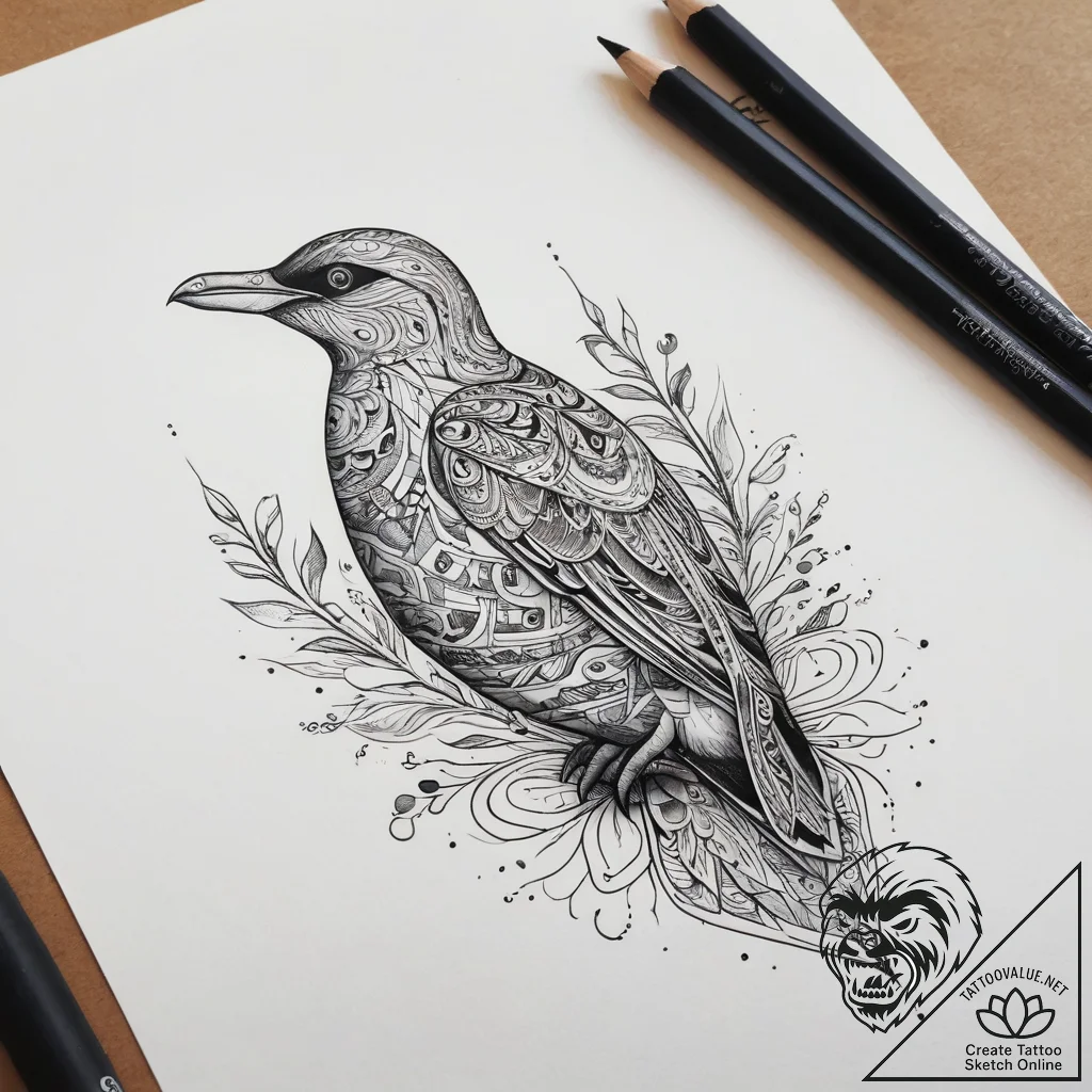 Penguin, tattoo line art, ornamental tattoo,... - tattoo sketch (№1753767736_0, 29.07.2025 05:42) — tattoovalue.net