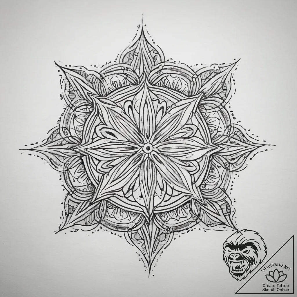 Tattoo sketch a subtle 'mandala' fragment tha... - tattoo sketch (№1753769106_0, 29.07.2025 06:05) — tattoovalue.net