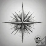 Tattoo sketch a single, glowing “north star”… – tattoo sketch (№1753769303_0, 29.07.2025 06:08) — tattoovalue.net