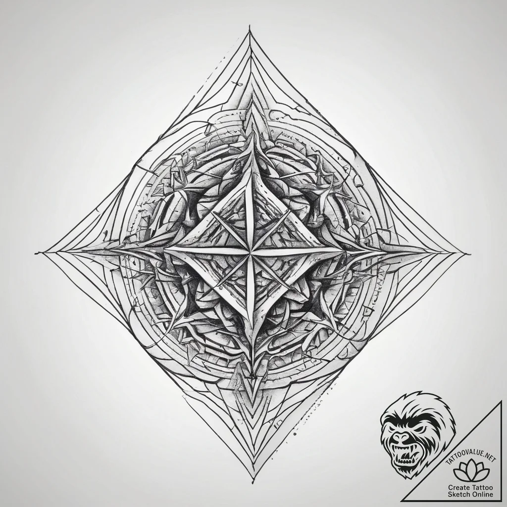 Tattoo design a series of interlocking geomet... - tattoo sketch (№1753769894_0, 29.07.2025 06:18) — tattoovalue.net