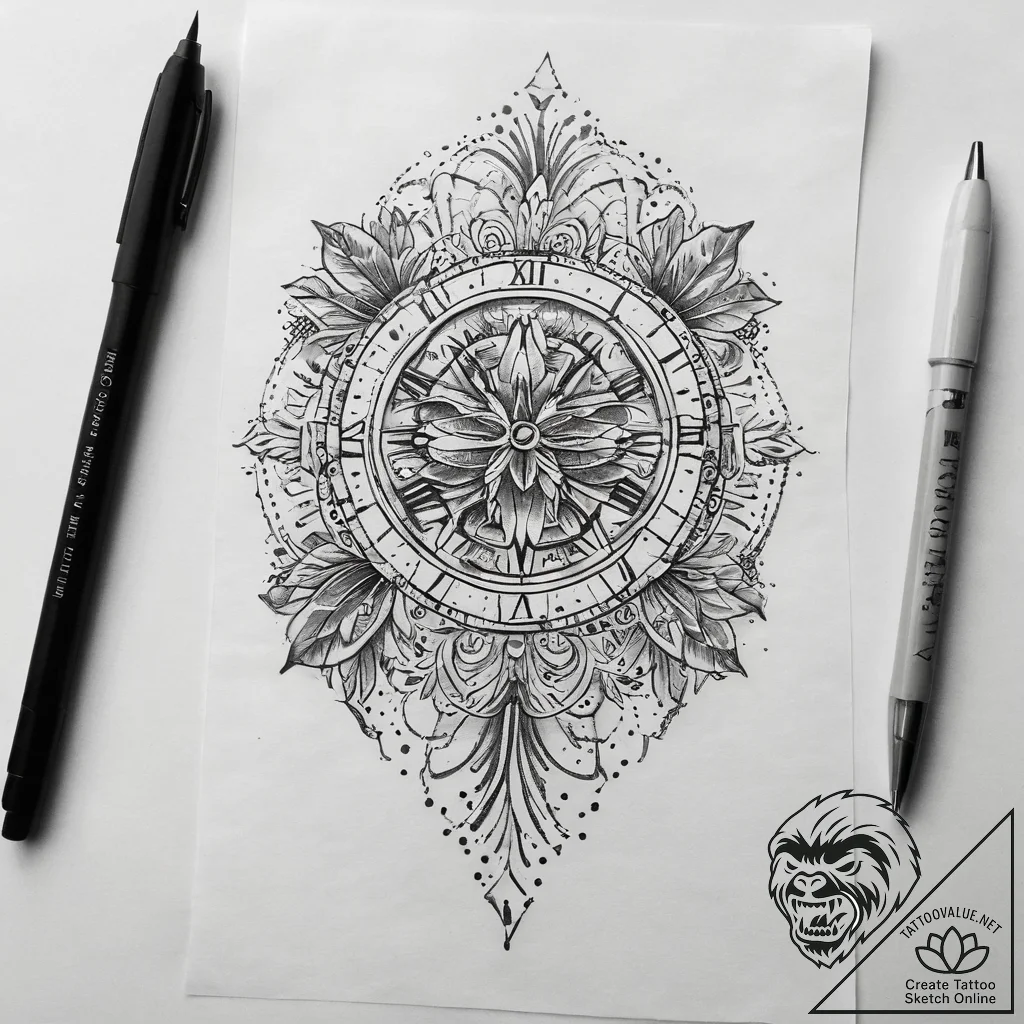 Tattoo design a custom roman numeral date rep... - tattoo sketch (№1753770484_0, 29.07.2025 06:28) — tattoovalue.net