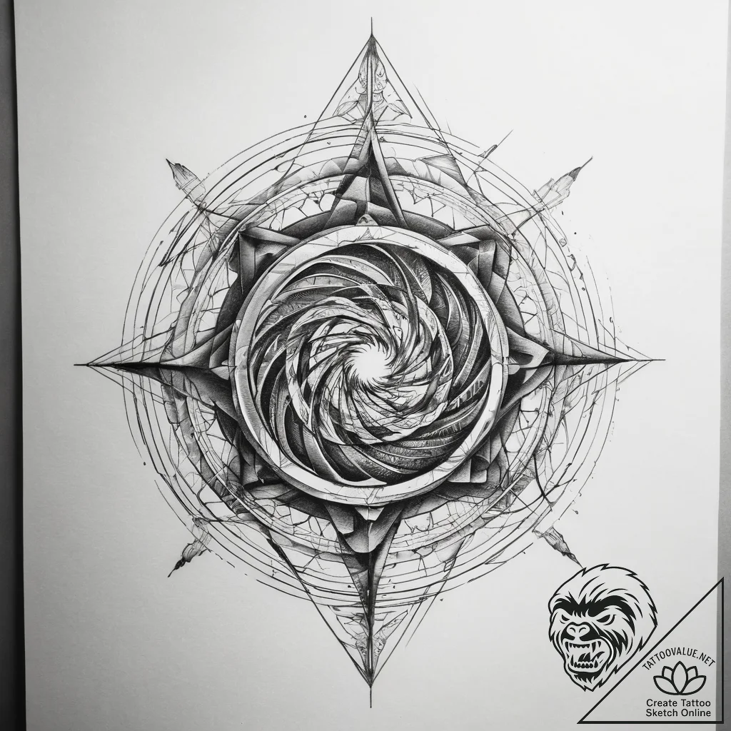 Tattoo design a swirling vortex of energy con... - tattoo sketch (№1753771068_0, 29.07.2025 06:37) — tattoovalue.net