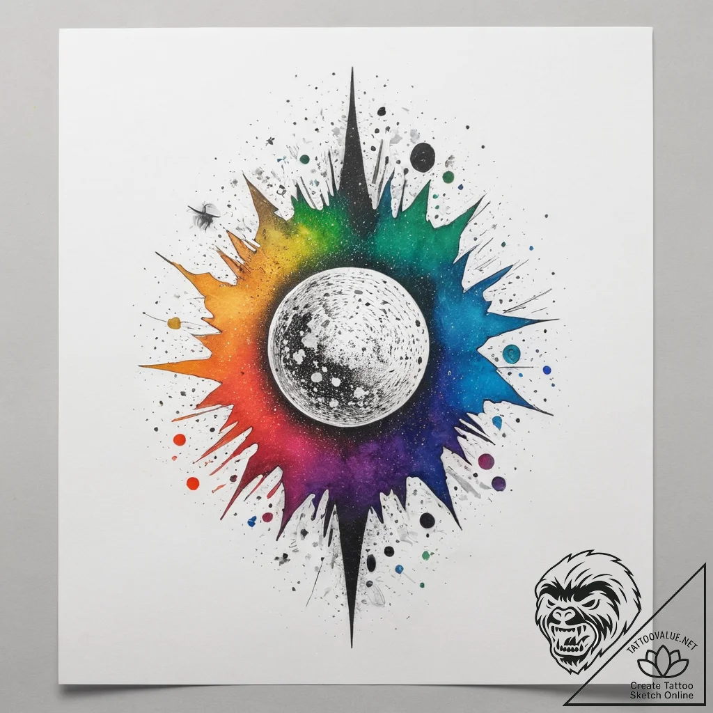 Tattoo design a galaxy forming a powerful, ab... - tattoo sketch (№1753771264_0, 29.07.2025 06:41) — tattoovalue.net