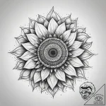 Tattoo design: a stylized sun symbol (like th… – tattoo sketch (№1753773804_0, 29.07.2025 07:23) — tattoovalue.net