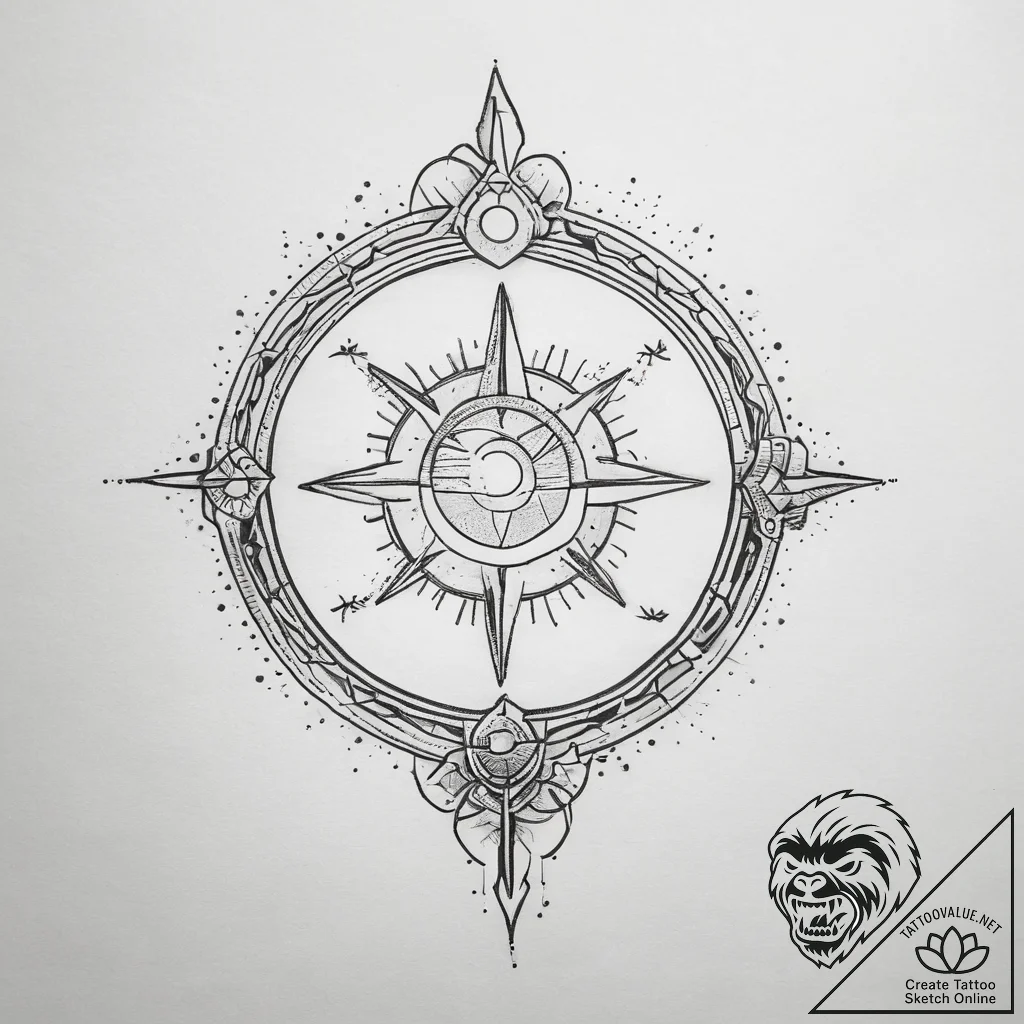 Tattoo sketch a zodiac constellation intertwi... - tattoo sketch (№1753773998_0, 29.07.2025 07:26) — tattoovalue.net