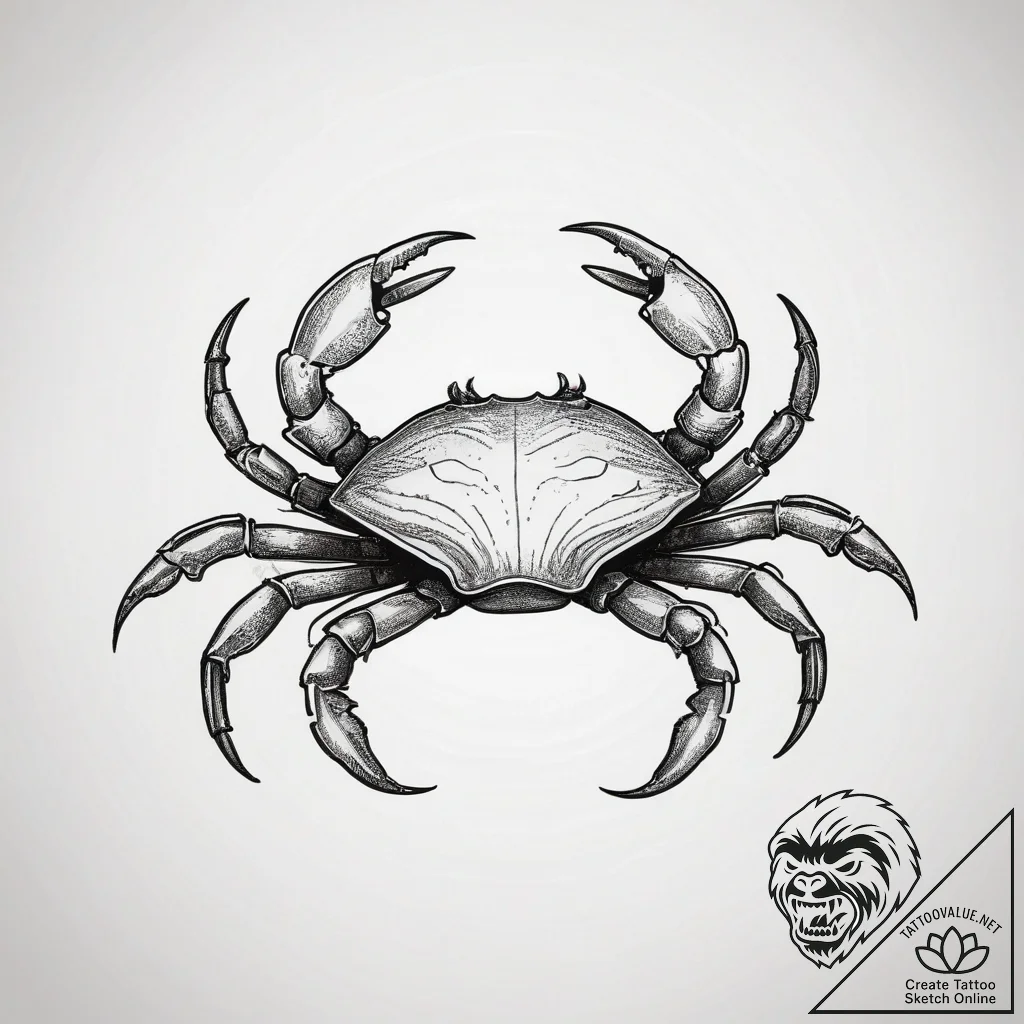 Tattoo design a cancer crab's silhouette appe... - tattoo sketch (№1753774388_0, 29.07.2025 07:33) — tattoovalue.net