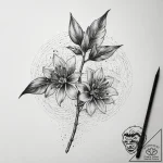 Blackthorn, artistic tattoo sketch, dotwork t… – tattoo sketch (№1753775362_0, 29.07.2025 07:49) — tattoovalue.net