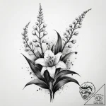 Lilies of the valley, ink illustration for ta… – tattoo sketch (№1753776536_0, 29.07.2025 08:08) — tattoovalue.net