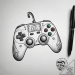 Tattoo design a controller face button with a… – tattoo sketch (№1753780244_0, 29.07.2025 09:10) — tattoovalue.net