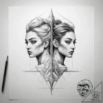 Tattoo sketch gemini twin figures created fro… – tattoo sketch (№1753781033_0, 29.07.2025 09:23) — tattoovalue.net