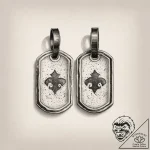 Tattoo sketch two interlocking dog tags formi… – tattoo sketch (№1753800454_0, 29.07.2025 14:47) — tattoovalue.net