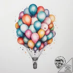 A hot air balloon festival, with dozens of co… – tattoo sketch (№1753801462_0, 29.07.2025 15:04) — tattoovalue.net