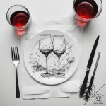 The aftermath of a dinner party, with messy p… – tattoo sketch (№1753801668_0, 29.07.2025 15:07) — tattoovalue.net