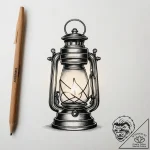 Tattoo sketch a single, glowing lantern in da… – tattoo sketch (№1753802269_0, 29.07.2025 15:17) — tattoovalue.net