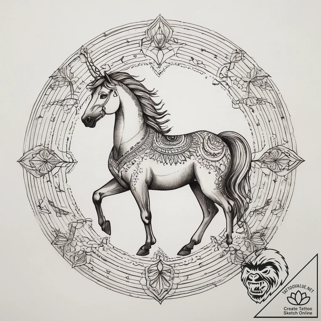 Centaur, tattoo flash sheet design, geometric... - tattoo sketch (№1753802667_0, 29.07.2025 15:24) — tattoovalue.net