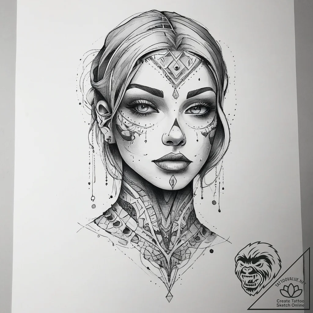 Tattoo sketch a powerful, silent sentinel fig... - tattoo sketch (№1753803869_0, 29.07.2025 15:44) — tattoovalue.net