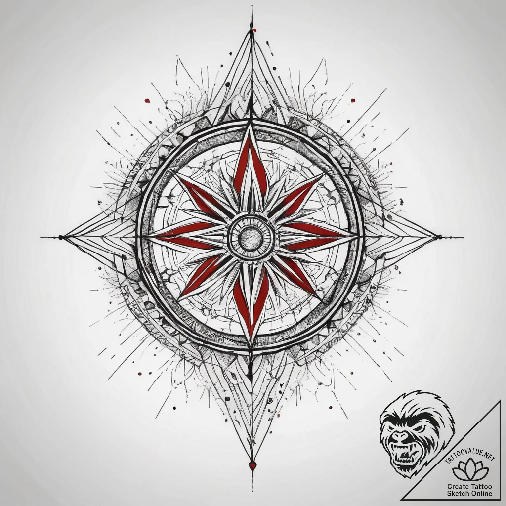 Tattoo design: geometric tattoo of dazhbog's... - tattoo sketch (№1753804466_0, 29.07.2025 15:54) — tattoovalue.net