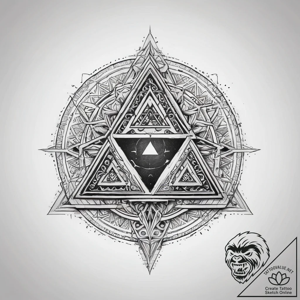 The triforce (from the legend of zelda), ink... - tattoo sketch (№1753804671_0, 29.07.2025 15:57) — tattoovalue.net