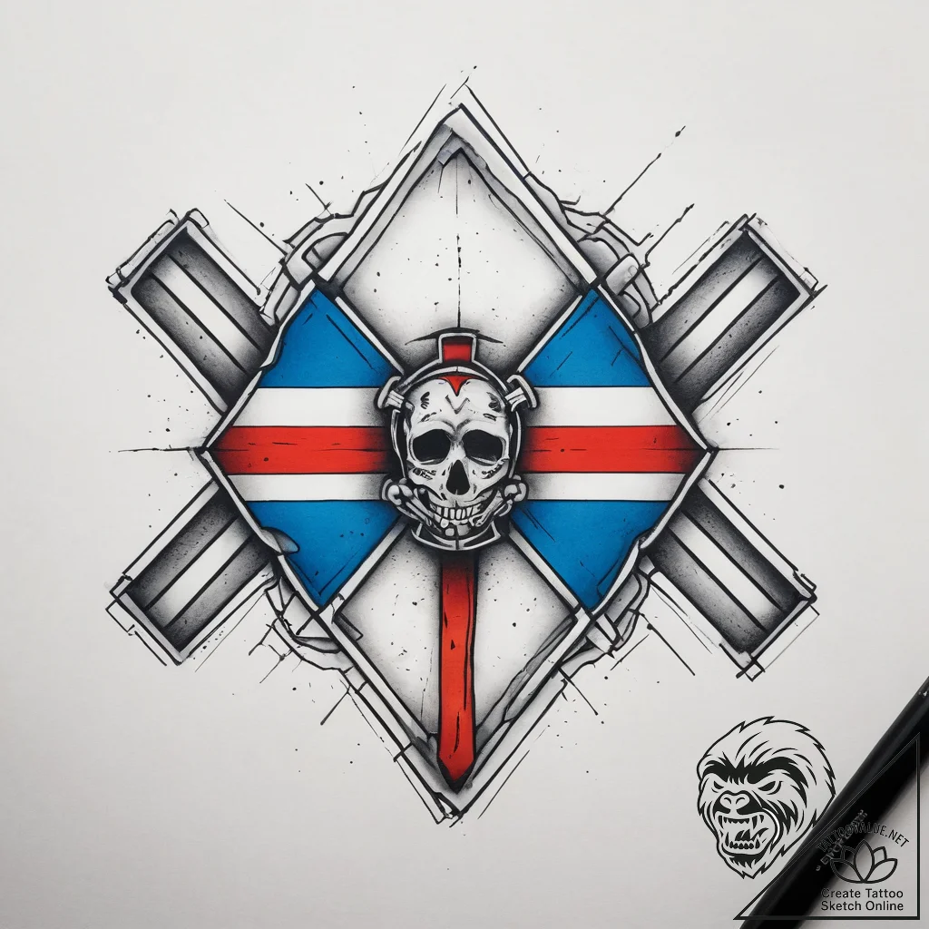 Tattoo design a "thin blue line" or "thin red... - tattoo sketch (№1753805071_0, 29.07.2025 16:04) — tattoovalue.net