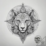 Tattoo design a zodiac animal guarding an anc… – tattoo sketch (№1753805276_0, 29.07.2025 16:07) — tattoovalue.net