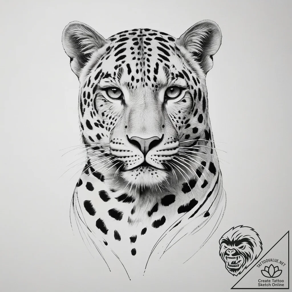Leopard - tattoo sketch (№1753805689_0, 29.07.2025 16:14) — tattoovalue.net