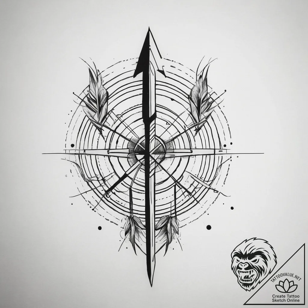 Tattoo sketch a stylized "continue" button wi... - tattoo sketch (№1753806479_0, 29.07.2025 16:27) — tattoovalue.net