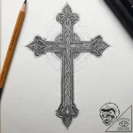The leviathan cross, tattoo drawing outline,… – tattoo sketch (№1753807295_0, 29.07.2025 16:41) — tattoovalue.net