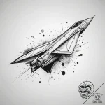 Tattoo design a tiny paper airplane taking of… – tattoo sketch (№1753810114_0, 29.07.2025 17:28) — tattoovalue.net