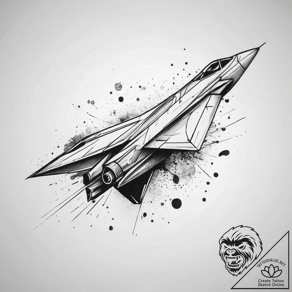 Tattoo design a tiny paper airplane taking of... - tattoo sketch (№1753810114_0, 29.07.2025 17:28) — tattoovalue.net