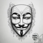V’s mask from v for vendetta, artistic tattoo… – tattoo sketch (№1753810512_0, 29.07.2025 17:35) — tattoovalue.net