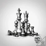 Tattoo sketch a victorious chess piece standi… – tattoo sketch (№1753811511_0, 29.07.2025 17:51) — tattoovalue.net