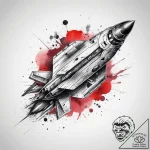 Tattoo sketch a stylized spaceship soaring th… – tattoo sketch (№1753812885_0, 29.07.2025 18:14) — tattoovalue.net