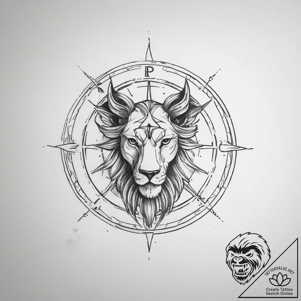 Tattoo design a zodiac symbol appearing on a... - tattoo sketch (№1753813877_0, 29.07.2025 18:31) — tattoovalue.net