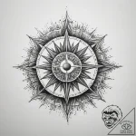 A geometric tattoo design of the kolovrat sun… – tattoo sketch (№1753814073_0, 29.07.2025 18:34) — tattoovalue.net