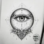 Crystal ball showing a vision, tattoo drawing… – tattoo sketch (№1753816643_0, 29.07.2025 19:17) — tattoovalue.net