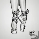 Tattoo design a graceful ballet slipper with… – tattoo sketch (№1753818590_0, 29.07.2025 19:49) — tattoovalue.net