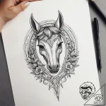 Horseshoe, tattoo line art, rough sketchy lin… – tattoo sketch (№1753818980_0, 29.07.2025 19:56) — tattoovalue.net