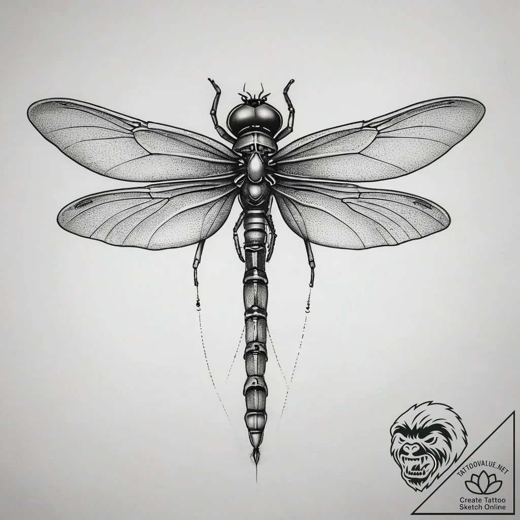 Mechanical dragonfly, tattoo flash sheet desi... - tattoo sketch (№1753819764_0, 29.07.2025 20:09) — tattoovalue.net