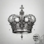 Tattoo sketch a minimalist crown with a singl… – tattoo sketch (№1753820348_0, 29.07.2025 20:19) — tattoovalue.net