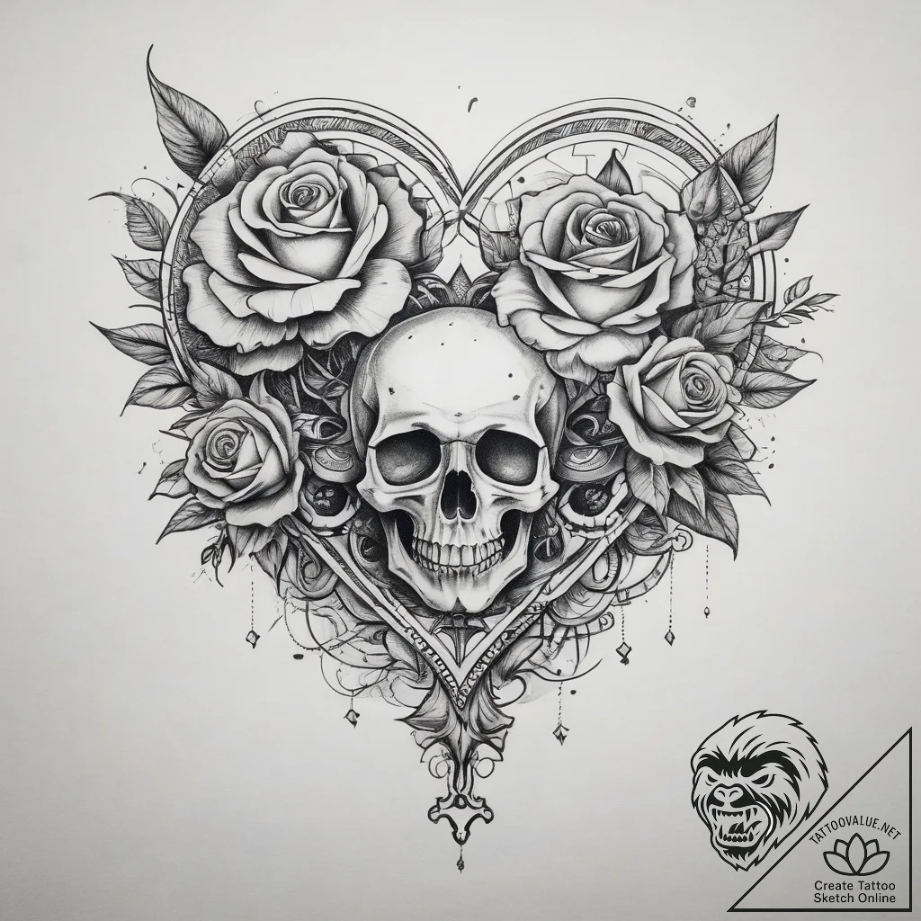 Tattoo sketch a crayon drawing style heart or... - tattoo sketch (№1753822304_0, 29.07.2025 20:51) — tattoovalue.net