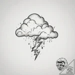 Tattoo sketch a pixelated cloud with a single… – tattoo sketch (№1753822693_0, 29.07.2025 20:58) — tattoovalue.net