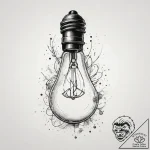 A vintage lightbulb filament glowing, tattoo… – tattoo sketch (№1753823669_0, 29.07.2025 21:14) — tattoovalue.net