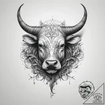 Tattoo design a taurus bull, its body formed… – tattoo sketch (№1753826401_0, 29.07.2025 22:00) — tattoovalue.net
