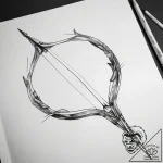 Tattoo sketch a traditional archery bow, unst… – tattoo sketch (№1753827180_0, 29.07.2025 22:13) — tattoovalue.net