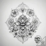 A field of bluebonnets in texas., concept art… – tattoo sketch (№1753828326_0, 29.07.2025 22:32) — tattoovalue.net