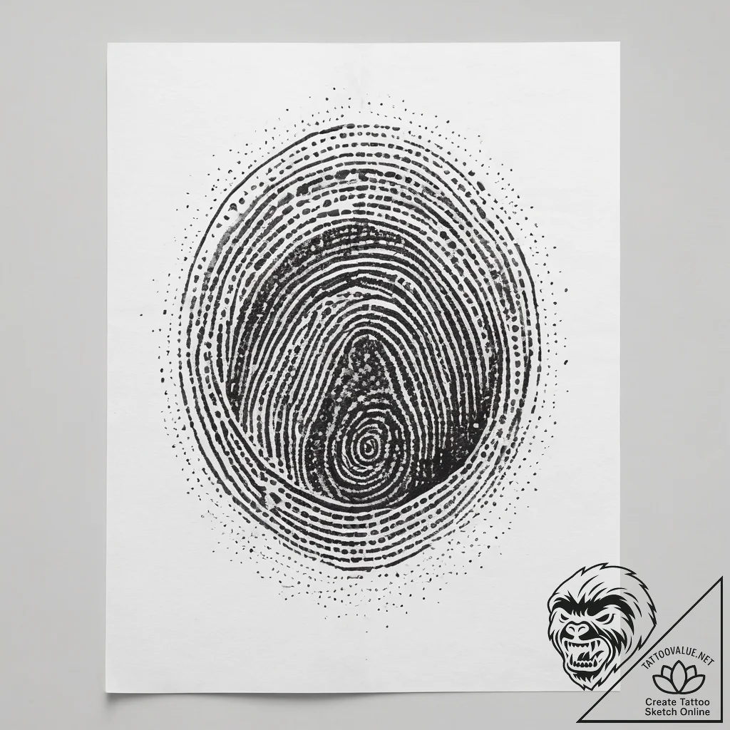 A close-up of a person's fingerprint., tattoo... - tattoo sketch (№1753828522_0, 29.07.2025 22:35) — tattoovalue.net