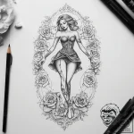 A solitary figure practicing ice skating on a… – tattoo sketch (№1753829893_0, 29.07.2025 22:58) — tattoovalue.net